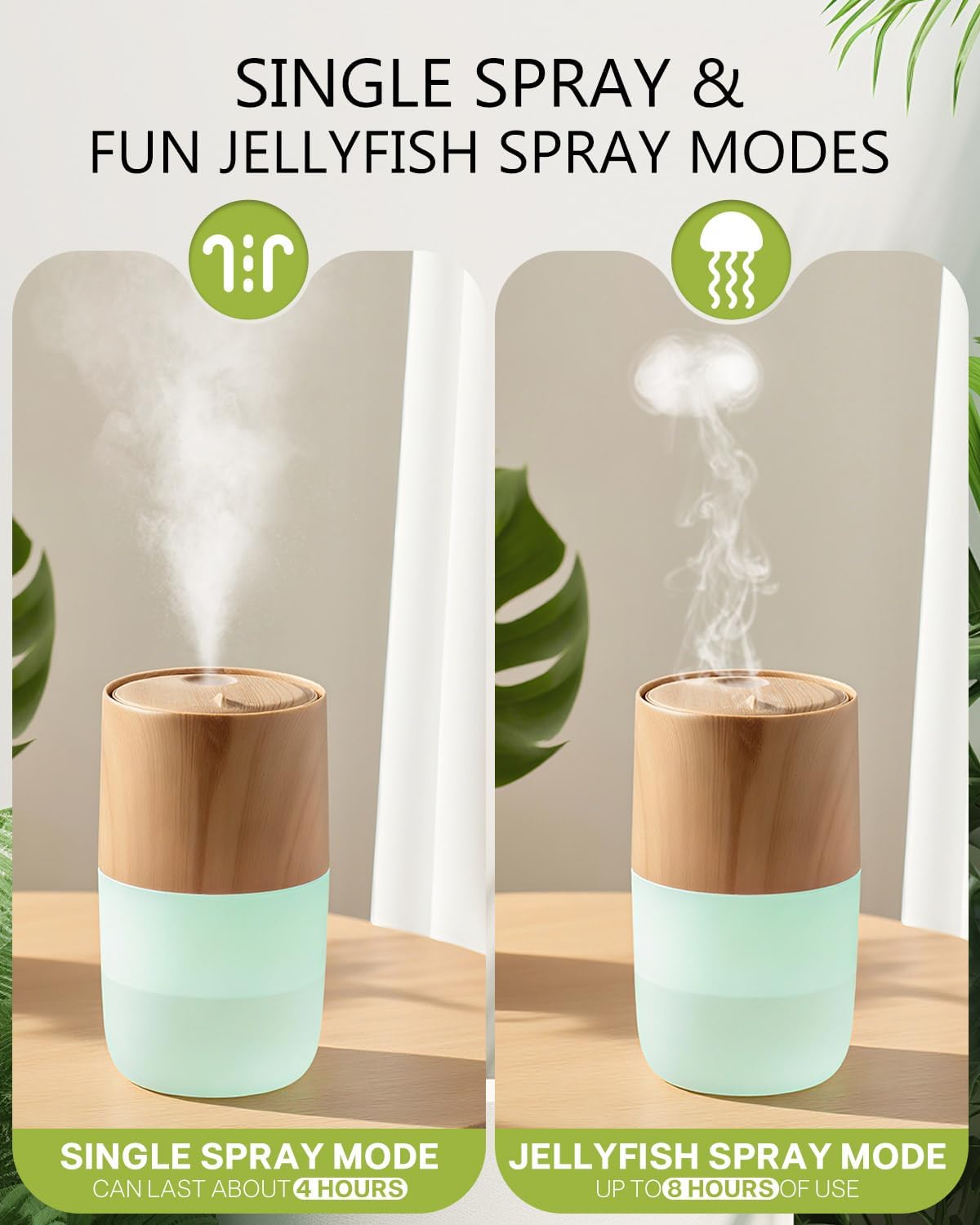 Essential Oil Diffuser, 300ml Ultrasonic Humidifier with 7 Colors, Jellyfish Mist Mode, Quiet Aromatherapy Humidifier, Waterless Auto Off Diffuser Decorative Gift for Home, Office, Yoga