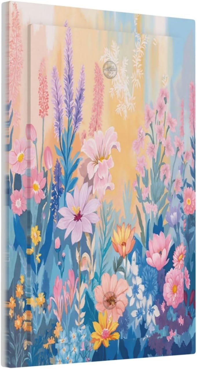 Light Switch Cover Plate Colorful Watercolor Flowers Wildflower Plants 1 Gang No Device Blank Wall Plate Electrical Outlet Cover Decorative Switch Plate Covers for Bathroom Home Decor