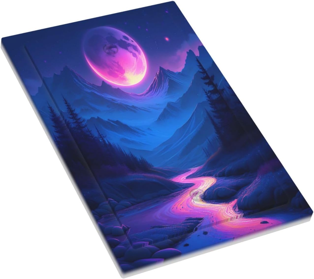 Purple Cyberpunk River Full Moon Mountain Forest Light Switch Cover Plate 1 Gang No Device Blank Decorative Switch Plate Electrical Wall Plates Faceplate for Bedroom Bathroom Decor