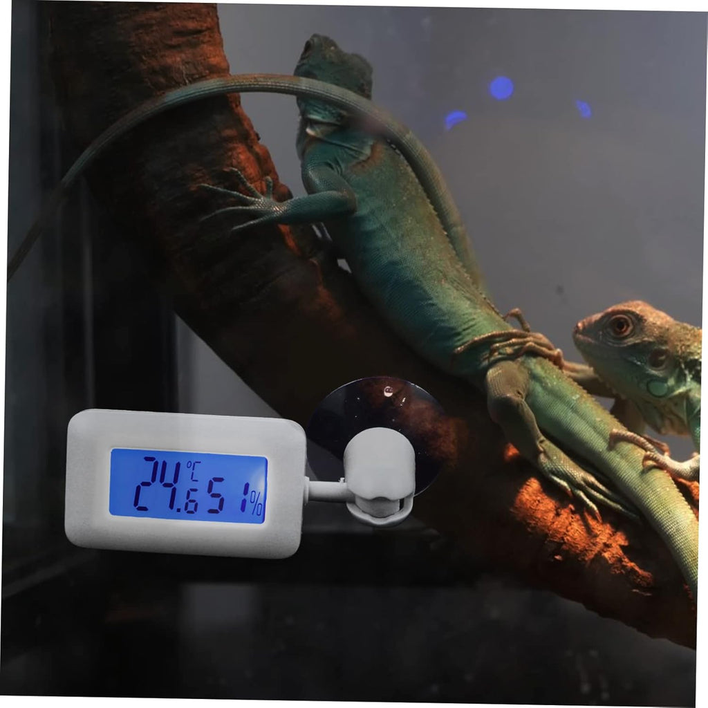 Toyvian Digital Thermohygrometer for Reptile Enclosure Snake Tank Indoor Humidity Accurate Temperature Measurement Large Display Screen Suction Cup for Easy Installation