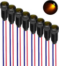 8pcs Yellow Indicator Pilot Light 110VAC Mounting Hole Size 8mm(Flame Retardant Plastic Shell)