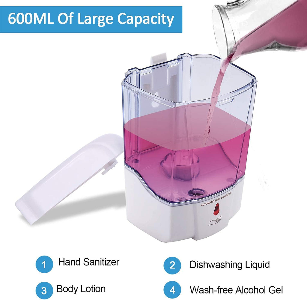 Automatic Sensor Soap Dispenser Wall Mount, Touchless Induction Hand Sanitizer Dispenser for Bathroom with Gel or Liquid, 20Oz