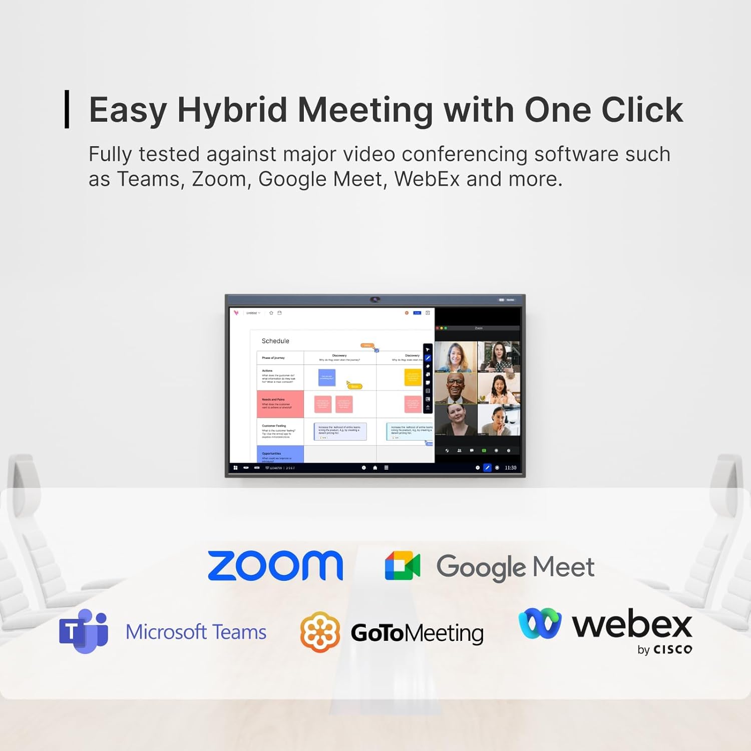 NearHub 55" Interactive Smart Whiteboard,AI -Powered 4K Camera,MEMS 24-mic Array with Noise Reduction,All-in-One Whiteboard for Hybrid Collaboration with AndriodOS & Open App Ecosystem (Board+Stand)