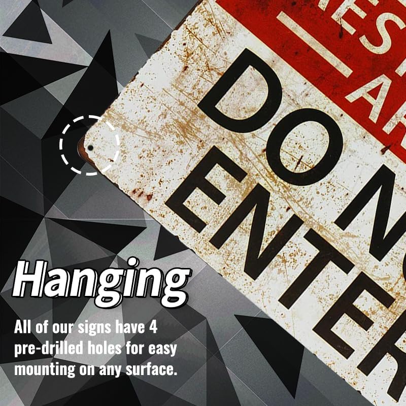 dingleiever-Restricted Area Sign -Do Not Enter Wall Art Sign 812 inch
