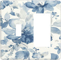 Outlet Covers Blue Watercolor Floral 1 Toggle 1 Rocker Combination Decorative Wall Plate Electrical Switch Plates Light Switch Cover Plate for Bedroom Bathroom Decor