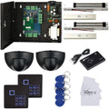MENGQI-CONTROL Magnetic Lock Exit Motion Sensor 2 Doors TCP/IP Access Control System Keypad Reader Control Board 110V Power Supply Box USB Enroll Reader RFID Card/Key Fob(Phone APP Remote Open Door)