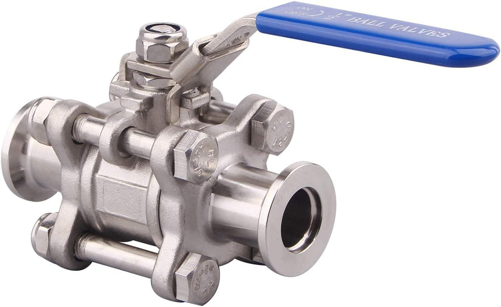 SHERICH Vacuum KF16 Ball Valve 304 Stainless Steel Clamp High Vacuum Fast Ball Valve Blue Handle With Locking Device (KF16)