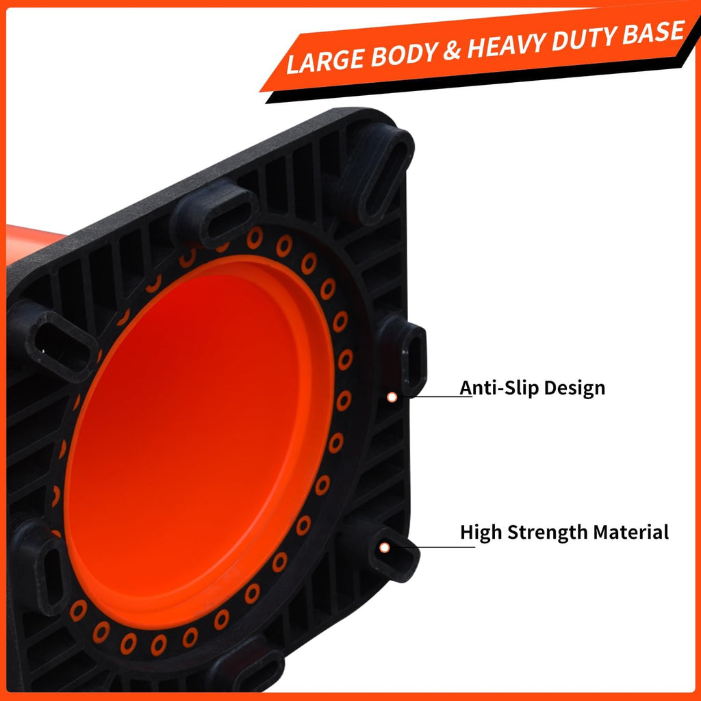 BESEA 8 Pack 36” Traffic Cones, Orange PVC Safety Cones with 6" + 4" Reflective Collars, Heavy Duty Weighted Base for Parking, Roadway & Construction Zone Control