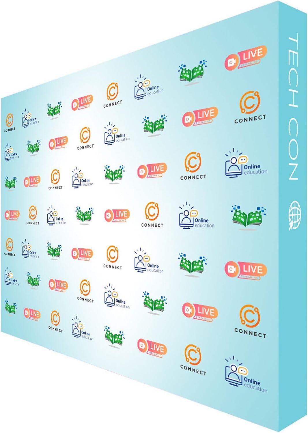 Custom Fabric Pop Up Straight Display, Trade Show Display Backdrop Booth, Hook and Loop Step and Repeat Backdrop for Trade Show Backdrops (Graphic Only, 8ftx8ft)
