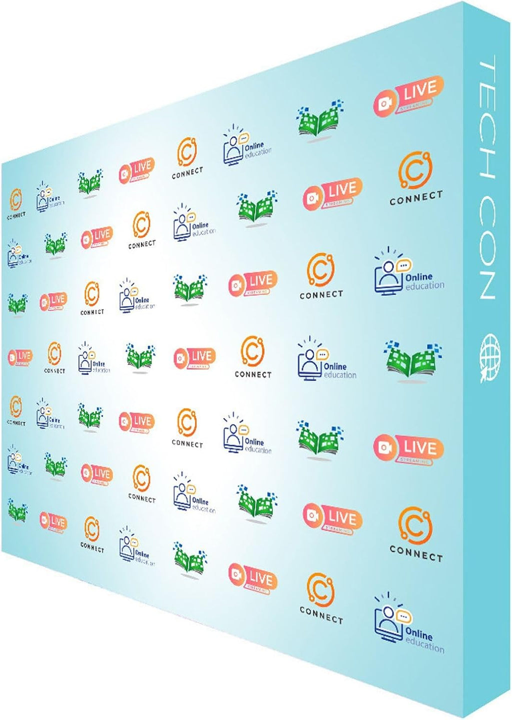 Custom Fabric Pop Up Straight Display, Trade Show Display Backdrop Booth, Hook and Loop Step and Repeat Backdrop for Trade Show Backdrops (Graphic with Frame, 8ftx8ft)