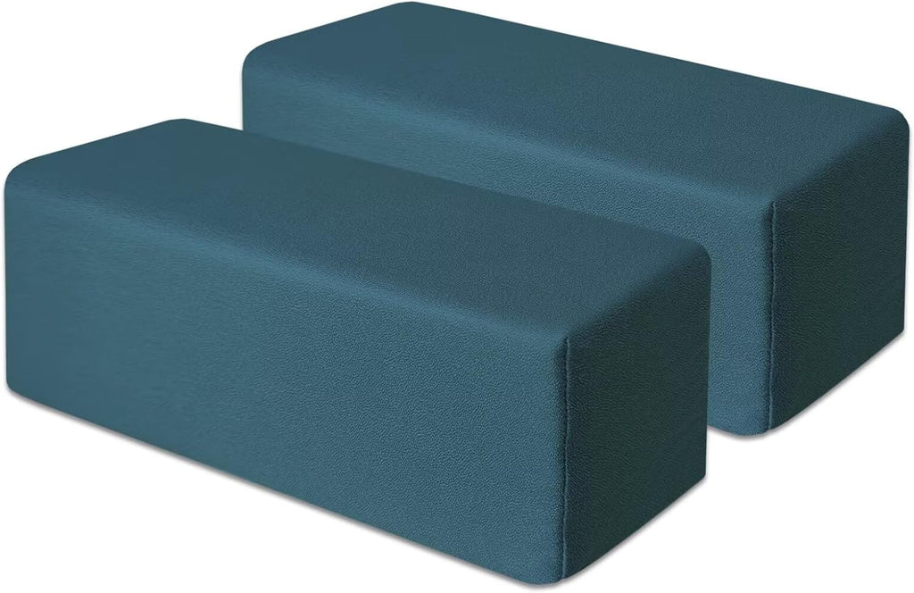 2 Pack Couch Arm Rest Pillow 8''x8''x20'' Faux Leatharie Armrest Cushion, High Density Foam Pillows, Removable & Washable Headboard Elbow Support for Armchair Sofa Bed, Sapphire