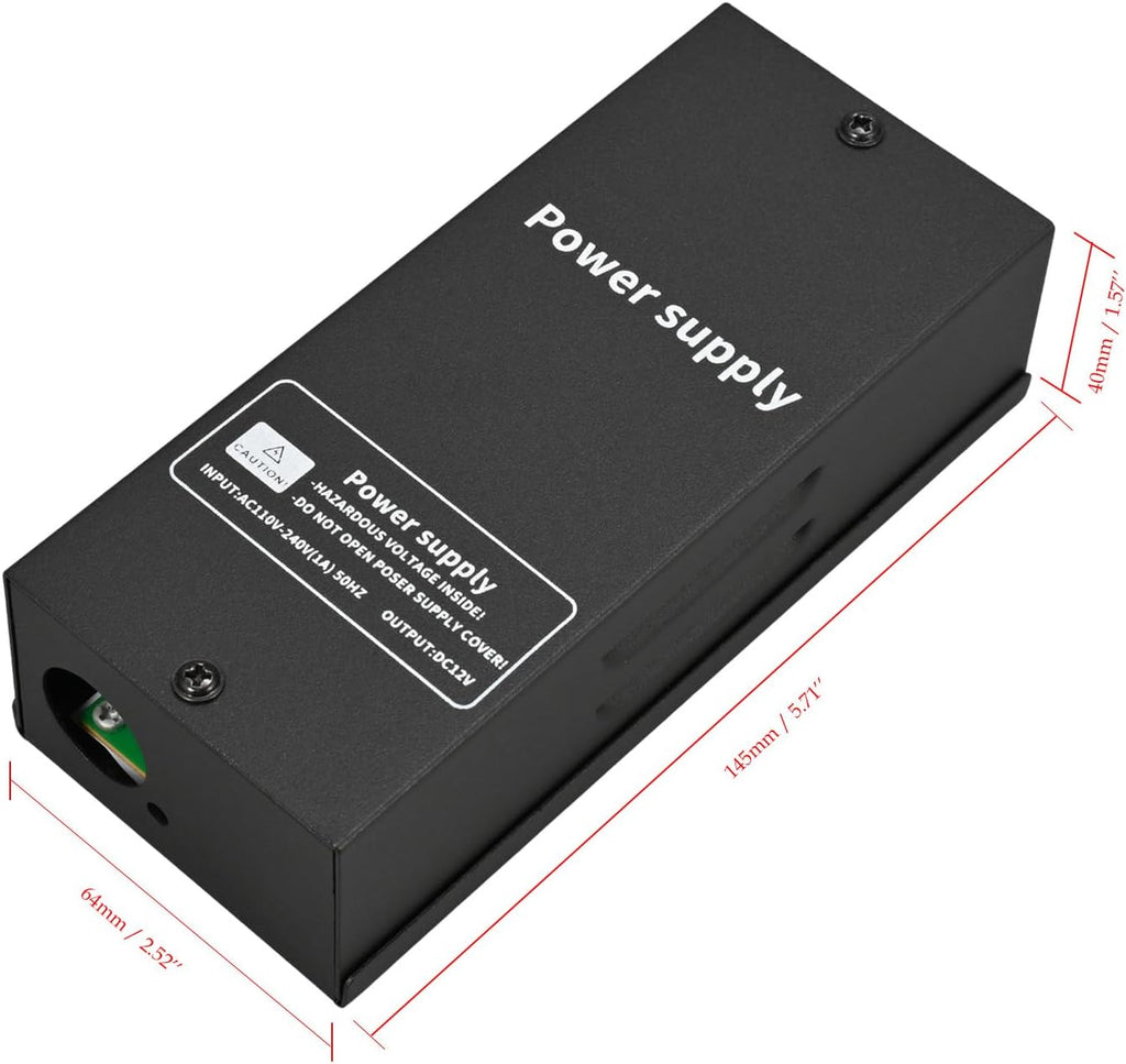 Power Supply Control for Door Access Control System DC 12V/15V 4A, Adjustable Delay Timer Metal Housing, Overload Protection, for Electric Locks, Intercoms, Doorbells, Remote Controllers