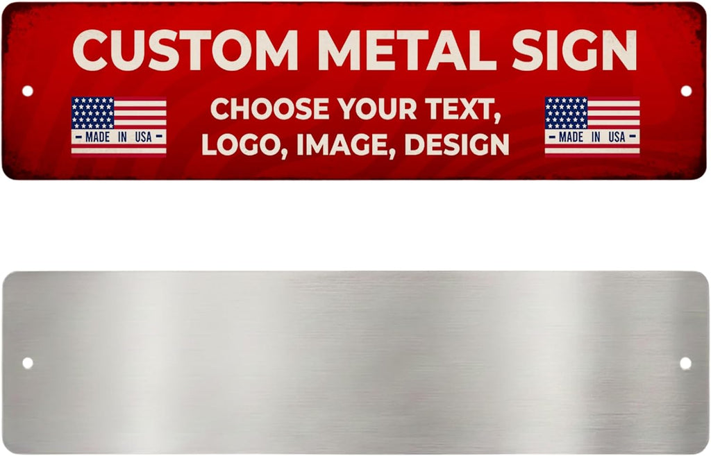 Custom Metal Signs by BCB for Outdoor Use – Heavy-Duty 1mm Thick Personalized Metal Sign | Vintage Outdoor Wall Art, Yard Decor, Street, Garage & Garden Signs | Multiple Sizes | Made in USA