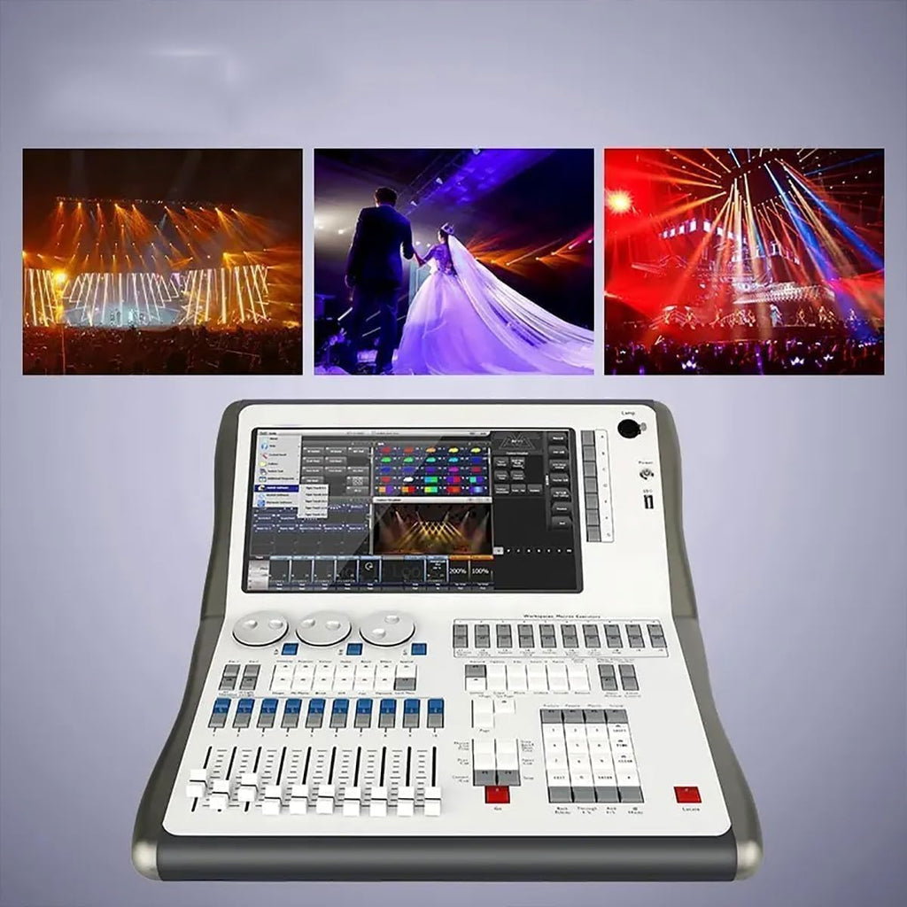14.1" Professional DMX512 Lighting Controller, 2048 Channels, 4 DMX Outputs, Supports Art-net & Titan-net, Perfect for Light Shows & Events