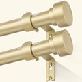 GEEBOBO 2 Pack Gold Curtain Rods for Windows 28 to 48 Inch, 1 Inch Adjustable Heavy Duty Decorative Curtain Rods, W1 (Gold, 32"-60",2 Pack)