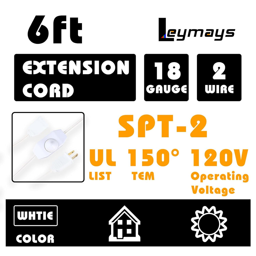 4PCS Lamp Dimmer Switch Extension Cord Plug in Dimmer,Rotary Control for 150 Watt Dimmable Lights,Christmas Village Houses Lights Cord,Salt Light,6 ft Cord