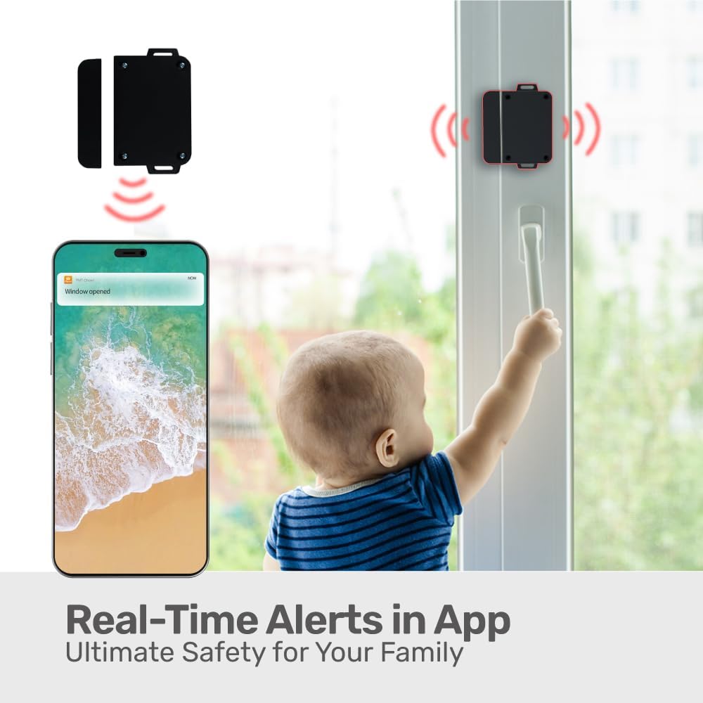 TMT SN1 Wireless Smart Door Sensor, WiFi Window Alarm Sensor Up to 164 Feet, Wireless Contact Sensor for Home Security, Smart Home Devices Compatible with with ChowBOX