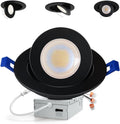 Adetu Recessed Lighting 6 inch, 360°+90° Adjustable Directional 6 inch 5CCT Gimbal Black Led Recessed Light, 2700K-5000K Dimmable Retrofit Eyeball Can Recessed Lights with Jbox, ET (Black,1 Pack)