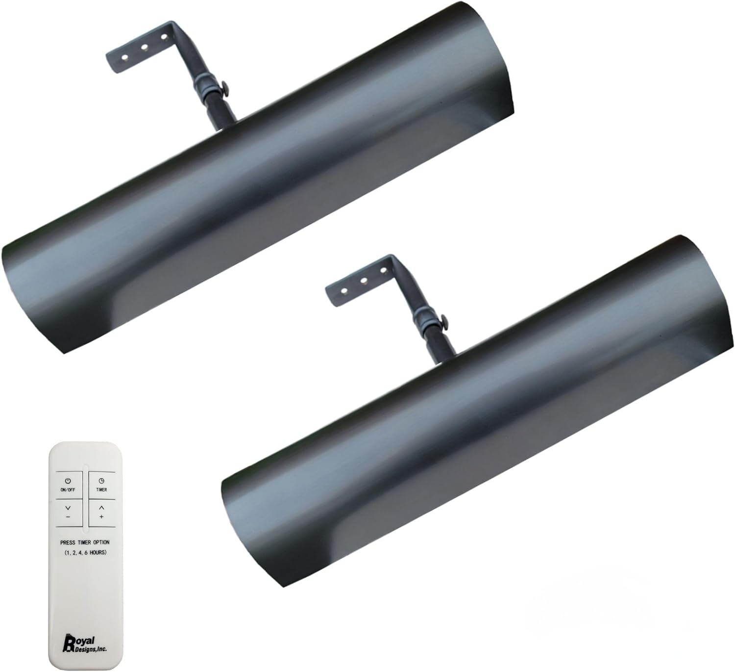 Royal Designs, Inc. Cordless Remote Control LED Picture Light, Dimmable with Timer Function, Oil Rubbed Bronze, 12.75 Inches, 2 Pack