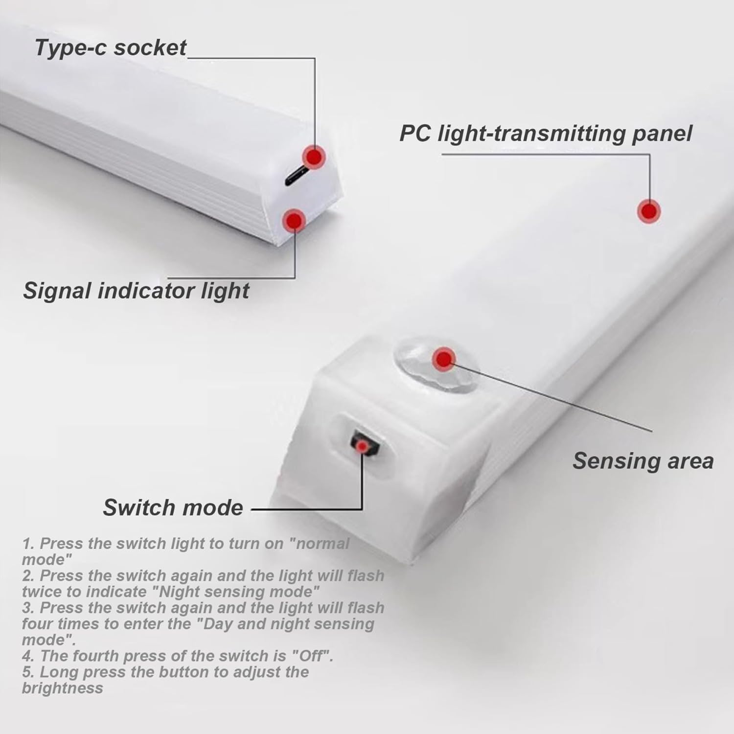Under Cabinet Lighting 4Pcs LED Dimmable Magnetic Motion Sensor Light Indoor 8 Inch Rechargeable Portable Cordless Lamp for Kitchen Stairs Bedroom RV Dorm