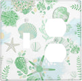 Beach Nautical Starfish Scallop Coral Conch Wallplates 1 Toggle 1 Duplex Switch Plate Electrical GFCI Faceplate Decorative Light Switch Covers for Bathroom Home Decor