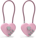 Small Combination Lock for Locker, Cable Lock with Code, Pink Padlock Combination, for Luggage, Suitcase, Gym Locker, Backpack Zipper, Cabinet, Box, Fence Gate, Travel Safe, Outdoor Use