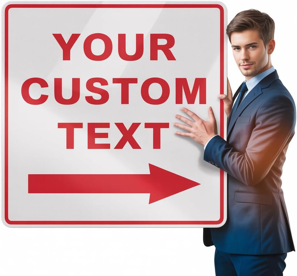 Custom Aluminum Signs – Personalized Weatherproof Metal Signs for Indoor & Outdoor Use – Multiple Sizes – Add Text/Logo – Optional Reflective & Double-Sided Printing – for Home, Business, Hazard, Garden, Door & Commercial Use (square, 32x32inch)