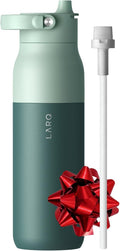 LARQ Bottle Swig Top 34oz - Insulated Stainless Steel Water Bottle With Built-In Silicone Handle | BPA Free | Reusable Water Bottle for Sports, Gym, and Travel, Eucalyptus Green