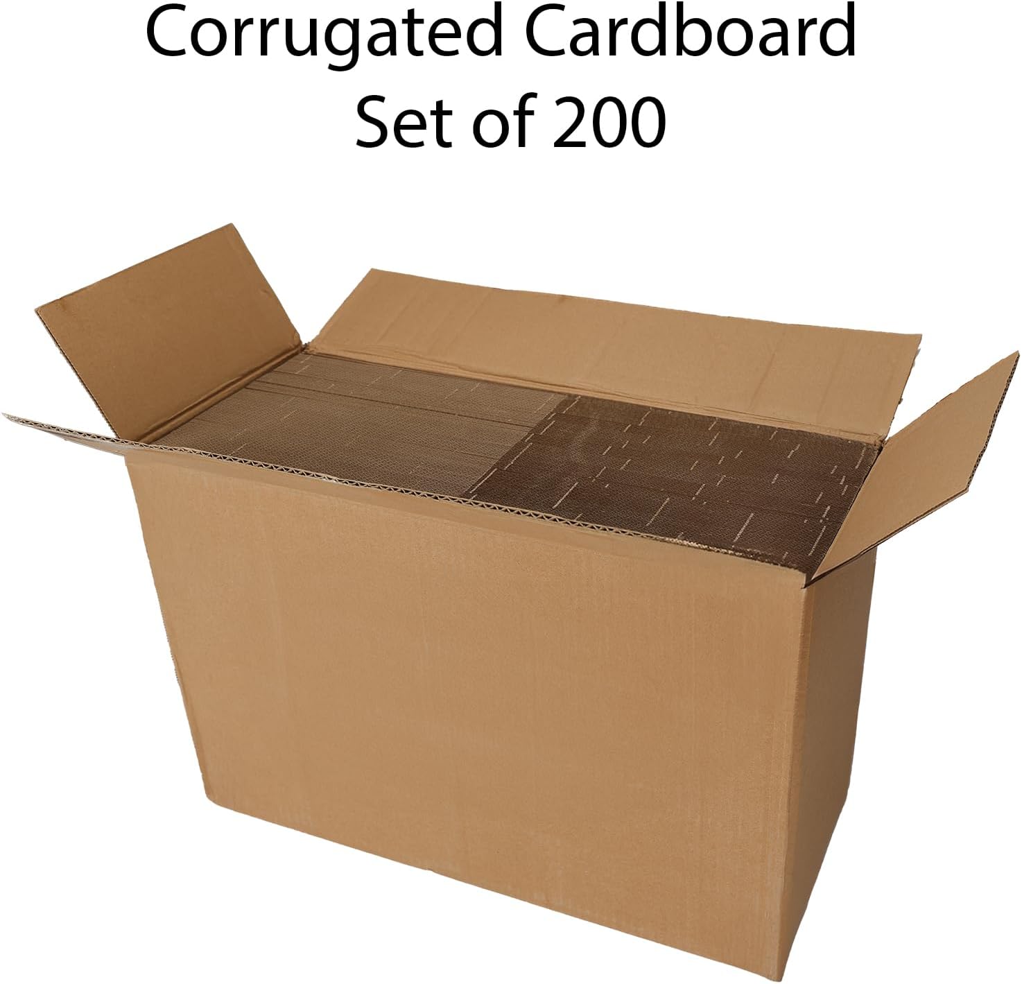 Calenzana 8x10 Browm Corrugated Cardboard Sheets, Flat Card Boards Inserts for Crafts, Packing, Shipping, Moving, Mailing, 200 Pack