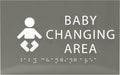 6" X4" Baby Changing Area Sign | Tactile Graphics Grade 2 Braille Text Baby Care Sign| ADA Compliant Wall Mount Plastic Restroom Sign for Hospital, Offices, Clinics and Apartments