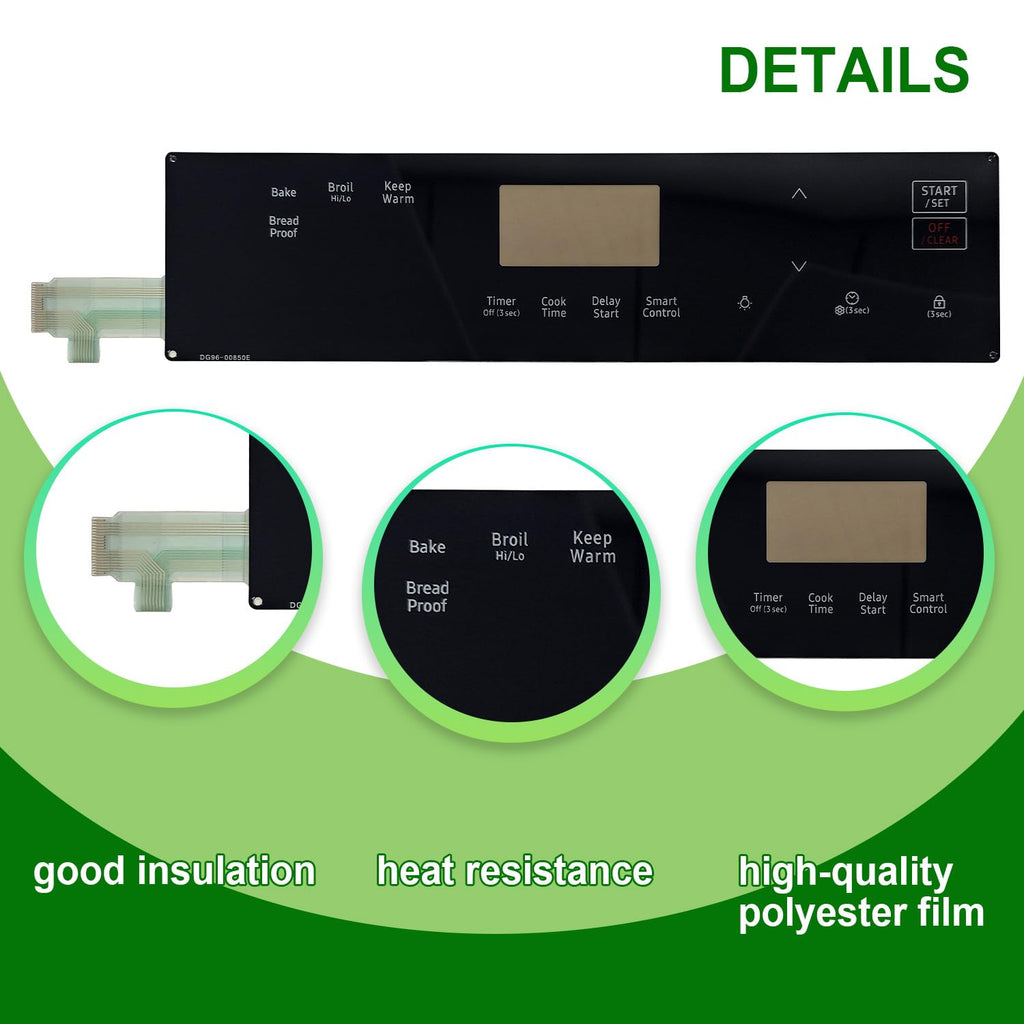 Upgraded DG96-00850E Range Membrane Switch Touchpad Control Panel Compatible with Samsung Gas Ranges Ovens,Replaces 4976816,AP7192051,PS16736760,EAP16736760 for NX60A6111SS,NX60A6111SS/AA-00
