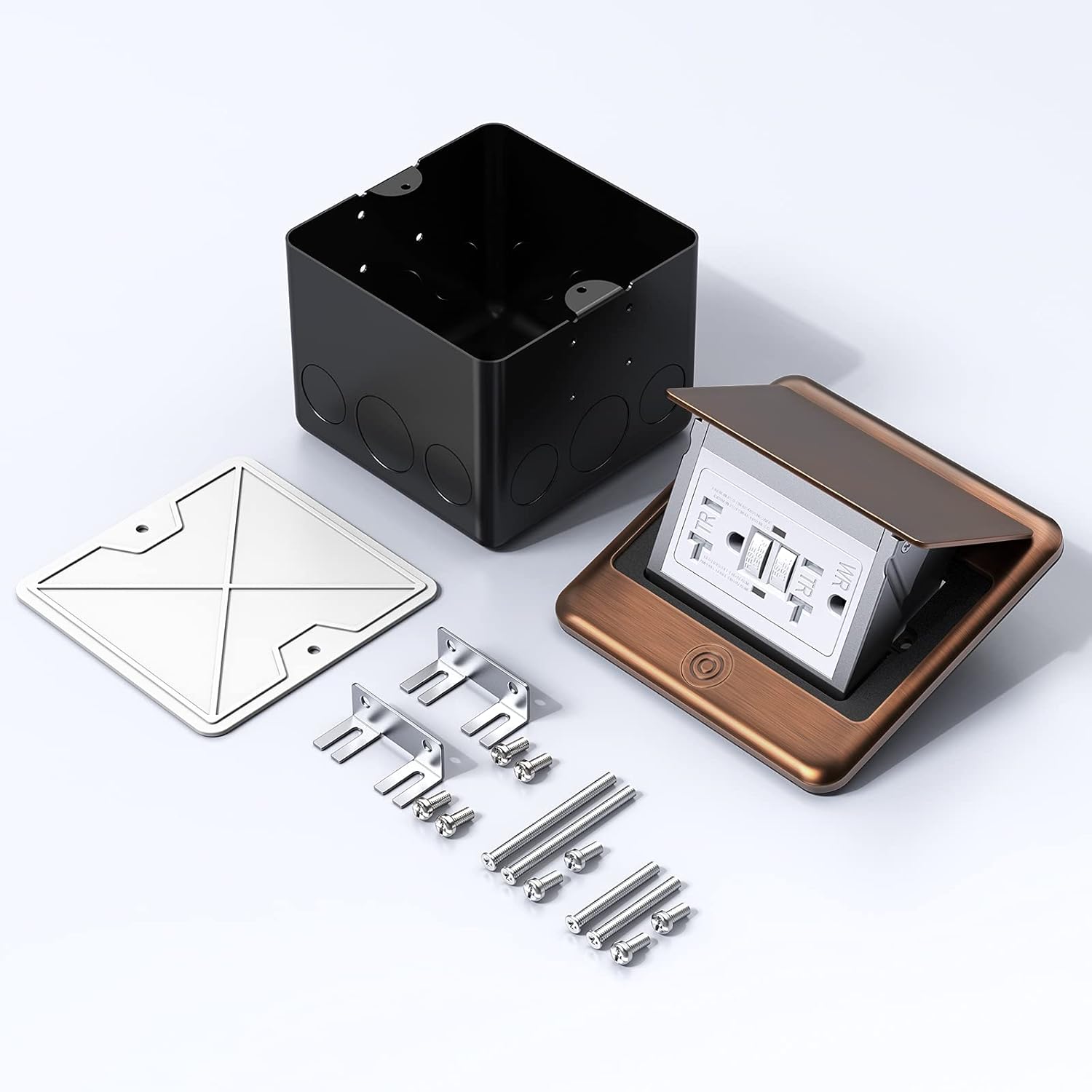 KYHSHJ Pop Up Floor Electrical Outlet with 20 Amp Stainless Steel GFCI Tamper Receptacle Outlet, Corrosive Resistant Hardware，ETL Listed， (Bronze)