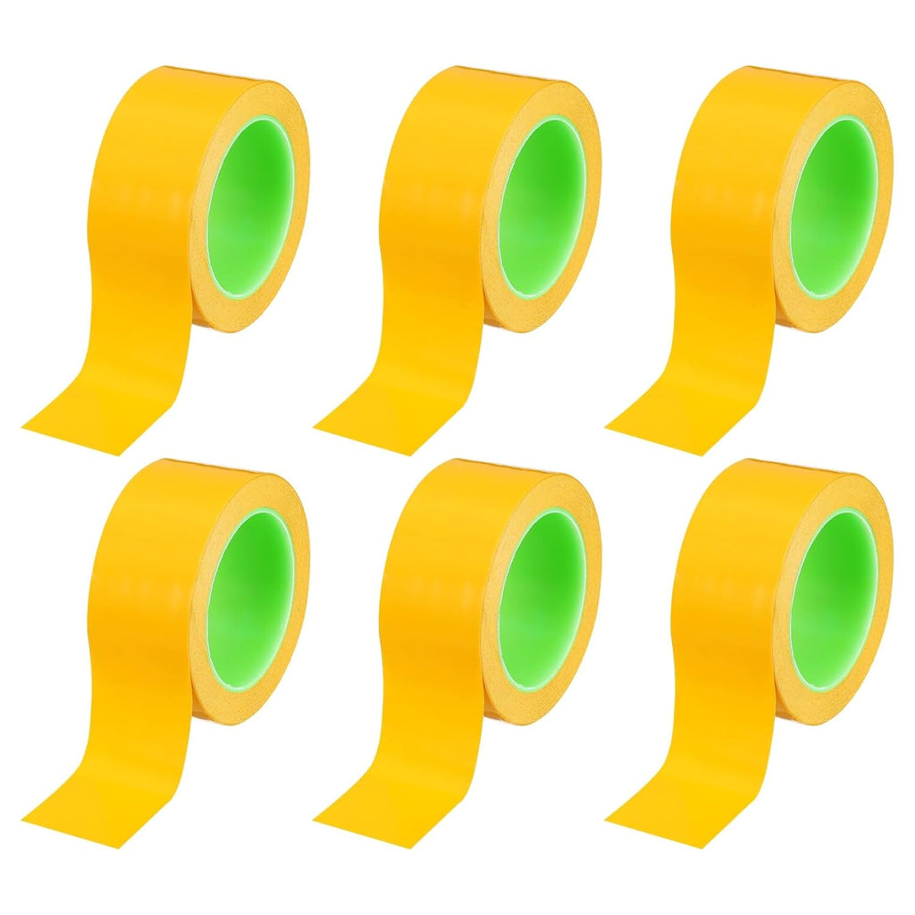 PATIKIL Floor Marking Tape 2 Inch x 110 Ft, 6 Pcs Self-Adhesive Warning Safety Tape Caution Stripe for Walls Floors Pipes Equipment Outdoor, Yellow