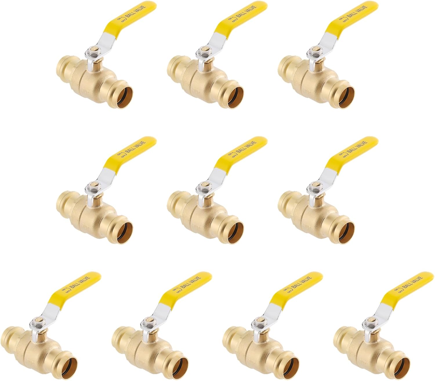 1/2" Press propress Ball Valve with EPDM O-Ring 1/4-Turn Full Port Shut Off Stop Valve for Copper Tubing Connection LF Brass 10PCS