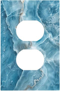Decorative Outlet Covers Abstract Watercolor Blue Marble Texture 1 Gang Duplex Light Switch Cover Plate Unique Wall Plates for Electrical Outlets Switch Plate Covers for Bedroom Home Decor