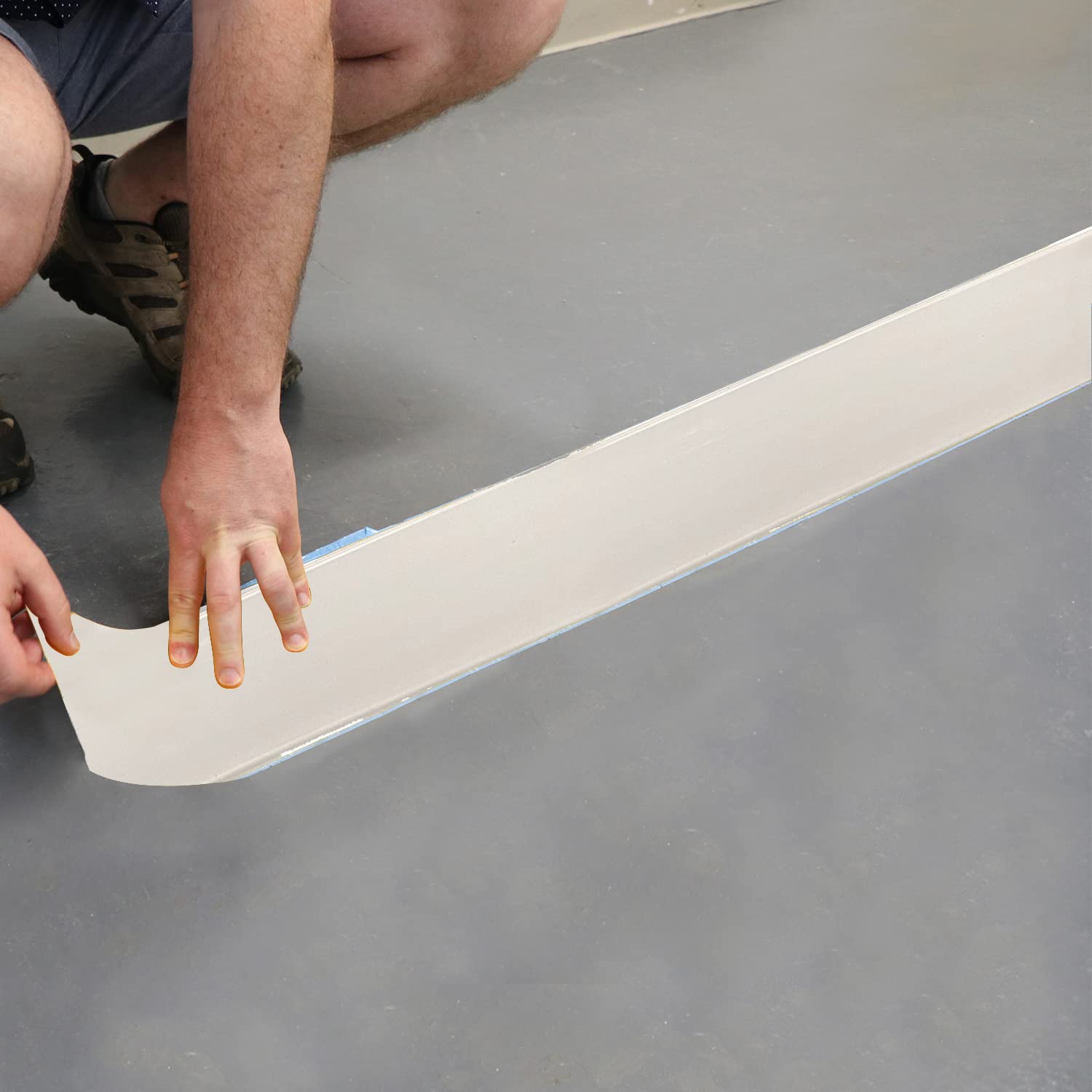 SmartSign White 4 inch x 100 feet Floor Marking Tape, 32 mil Vinyl Floor Tape, Superior Mark Industrial Use Safety Tape with Beveled Edges, Strong Adhesive, for Gym/Warehouse/Courts