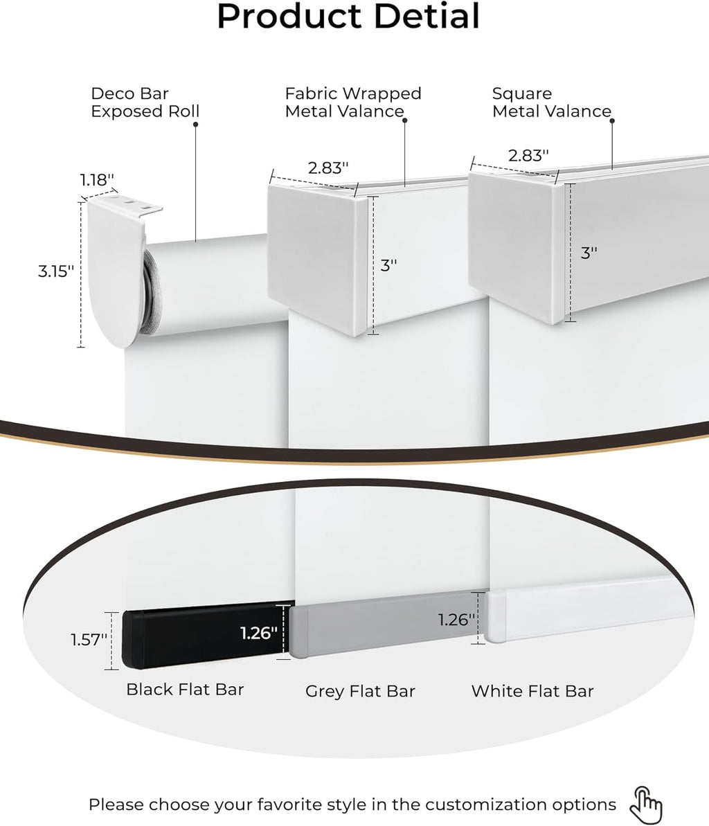 Motorized Roller Shade, 100% Blackout Electric 21-98” Width Blinds for Windows Via Hub Remote Alexa Google Home, Rechargeable Smart Automatic Customized Size（Dule Side-White）