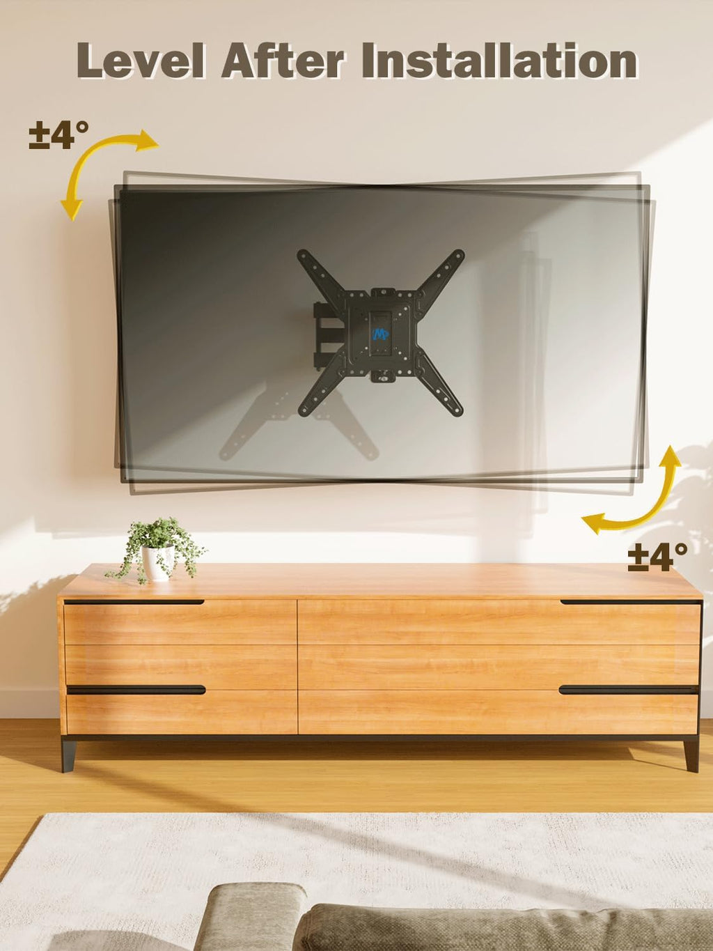 Mounting Dream UL Listed TV Wall Mount for Most 26-55 Inch TVs, Full Motion TV Mount with Perfect Center Design, Articulating Wall Mount TV Bracket Swivel and Tilt, Max VESA 400x400mm, Up to 77LBS