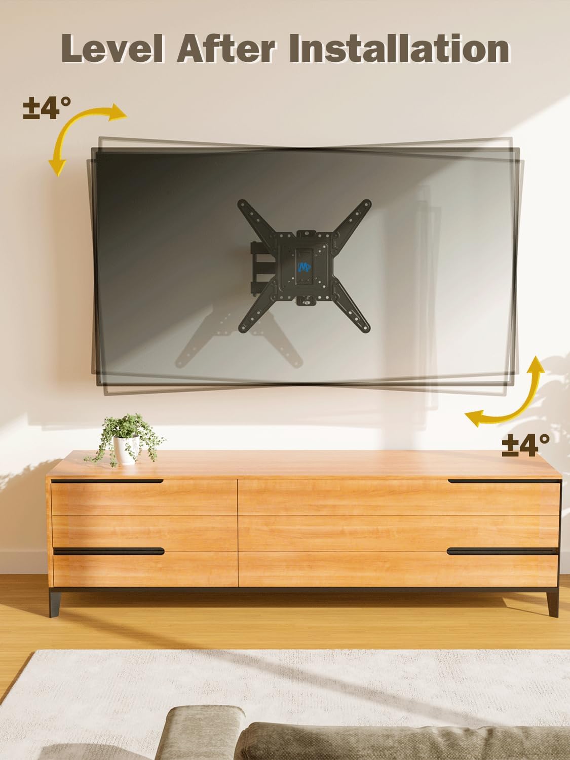 Mounting Dream UL Listed TV Wall Mount for Most 26-55 Inch TVs, Full Motion TV Mount with Perfect Center Design, Articulating Wall Mount TV Bracket Swivel and Tilt, Max VESA 400x400mm, Up to 77LBS