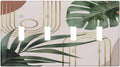 Decorative Light Switch Plate Covers Boho Mid Century Abstract Arch Green Leaves 4 Gang Light Switch Cover Plate Quad Toggle Wall Plate Outlet Covers for Bedroom Home Decor