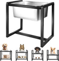 Adjustable Height Elevated Large Dog Water Bowls with Stainless Steel Bowls and Metal Stand，4-Level (8/10/12/14 Inches) Pet Bowl for Dogs for Large Medium Dogs - Durable, Easy to Clean (2gallon)