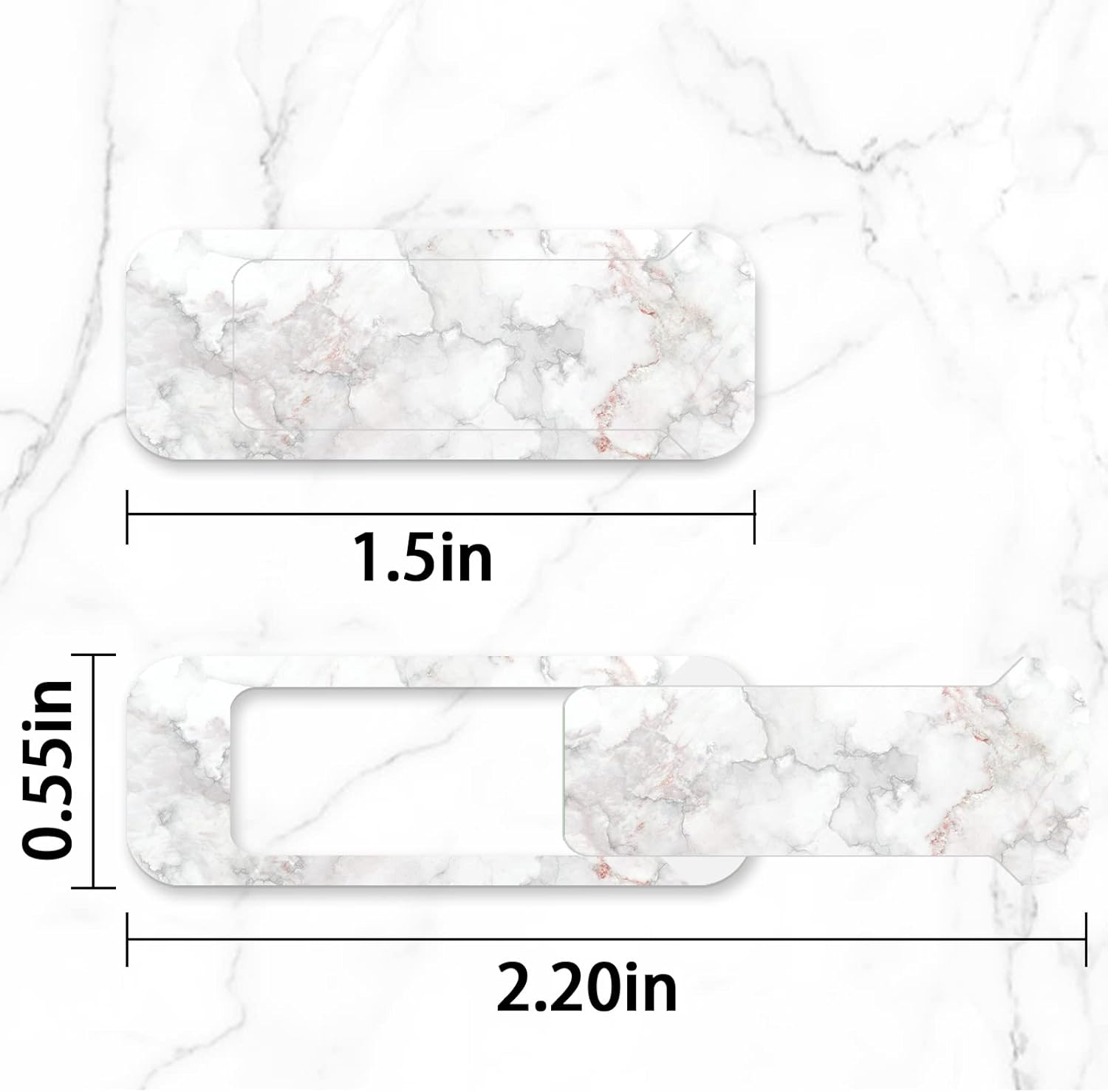 Webcam Cover, 3 Pieces, Laptop Camera Cover, Privacy Shielding Capacity is Twice as Big as The Traditional, Suitable for Computer Mobile Phones, laptops, Tablets and so on (White Marble)