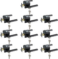 Keyed Entry Door Lever with Lock, Heavy Duty Square Interior Handle for Front Door and Office, Matte Black, Reversible for Right&Left Handed, 10Packs