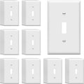 ENERLITES Toggle Light Switch Wall Plate, Gloss Finish, Standard Size 1-Gang 4.50" x 2.76", Unbreakable Polycarbonate Thermoplastic, 8811-W-40PCS, White (40 Pack)