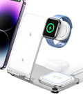 Intoval Metal Charging Station for iPhone 17/16/15/14/13/12/11/XS/XR/XS, 3 in 1 Wireless Charger for Apple Watch 11/Ultra 3/SE/10/9/8/7/6/5/4/3/2, for AirPods 4/Pro/Pro 2/3 (Y9,Silver)