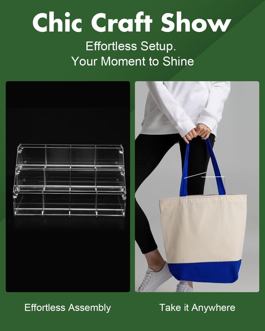 UCEC Clear Acrylic Sticker Display Stand, 3-Tier 12 Pockets Acrylic Card Display & Sticker Organizer, Essential Portable Organizer for On-the-Go Professionals, Tradeshows, Retail, and Supplier Events