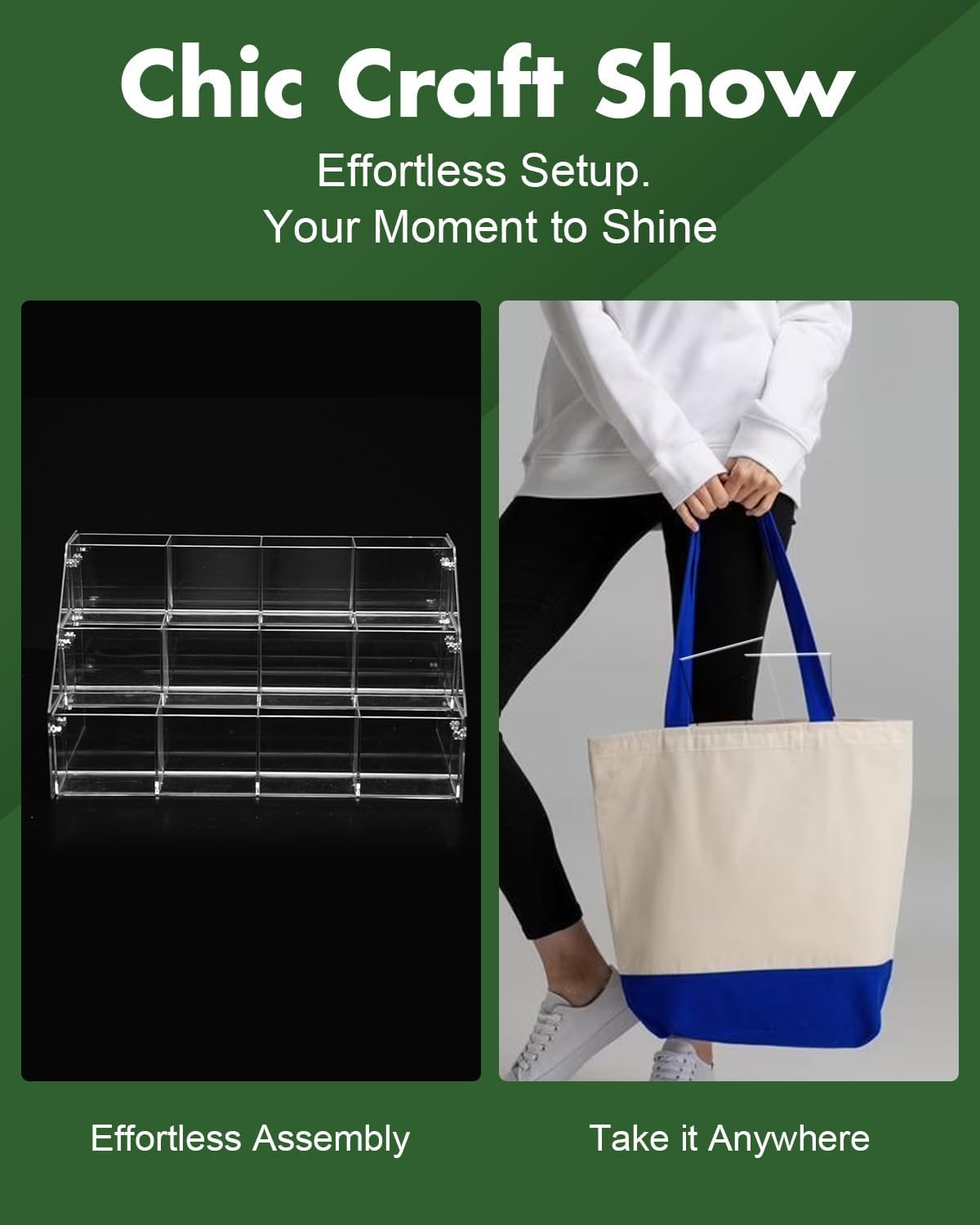 UCEC Clear Acrylic Sticker Display Stand, 3-Tier 12 Pockets Acrylic Card Display & Sticker Organizer, Essential Portable Organizer for On-the-Go Professionals, Tradeshows, Retail, and Supplier Events