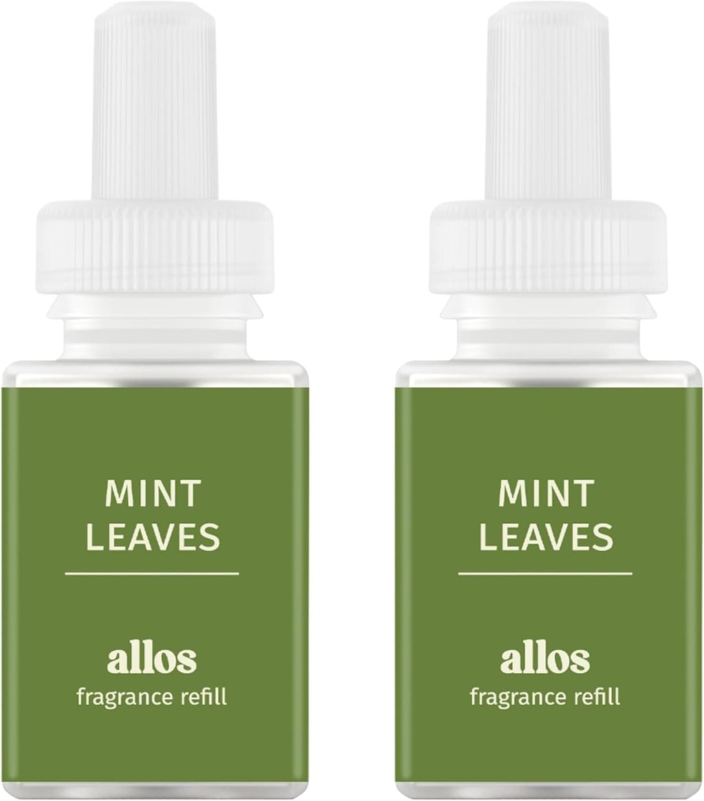 Pura and Allos - Fragrance Refill for Smart Home Air Diffusers - Aromatherapy Scents for Home - up to 120-Hours of Premium Fragrance per Vial - 2 Pack - Mint Leaves (Focus)