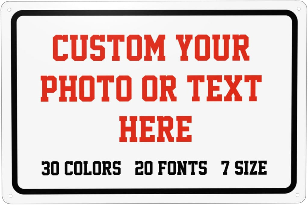 Custom Signs Outdoor Metal Sign - 16 x 12 Personalized for Business, Workplace, Office, Home, Delivery Signs, Road Garden Hazard Intersection Parking Decorative