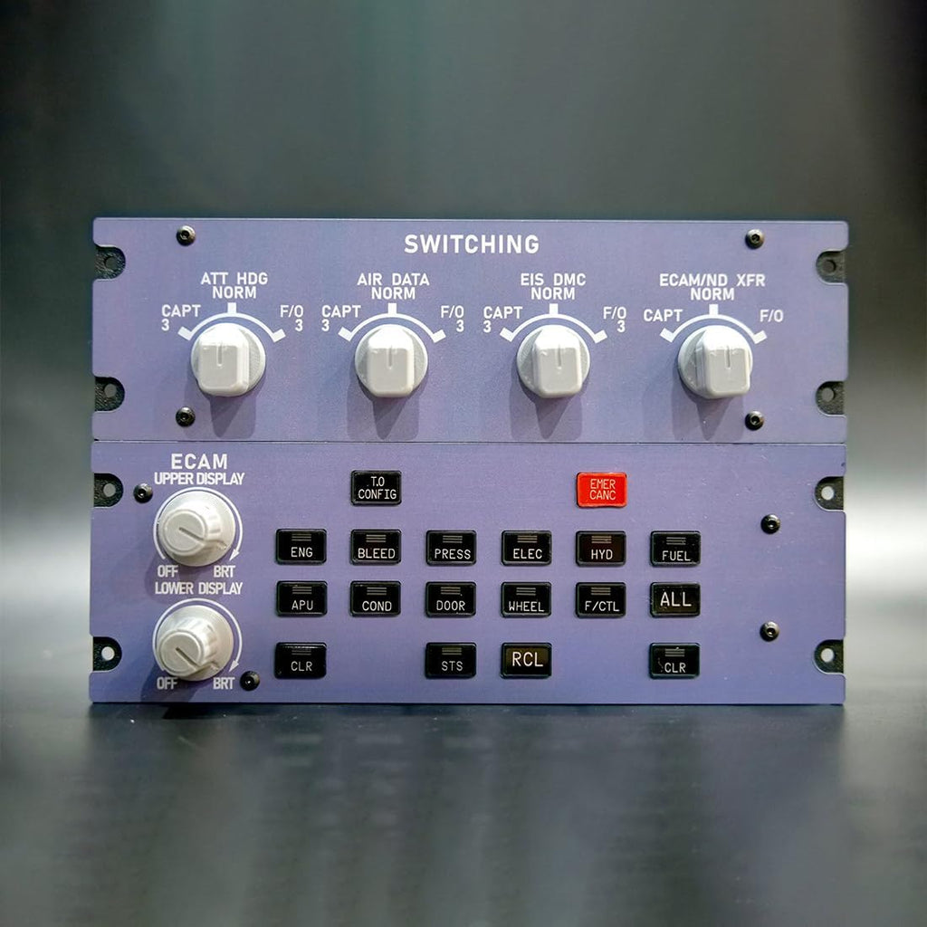 Rowsfire A109 V3.0 Landing Gear Indicator Integrated Panel, A32X/A31X/A350 ATT-ADIRS-EIS XECAM Home-Cockpit Flight Simulator Display for MSFS 2020/2024 - Compatible with FBW Ini